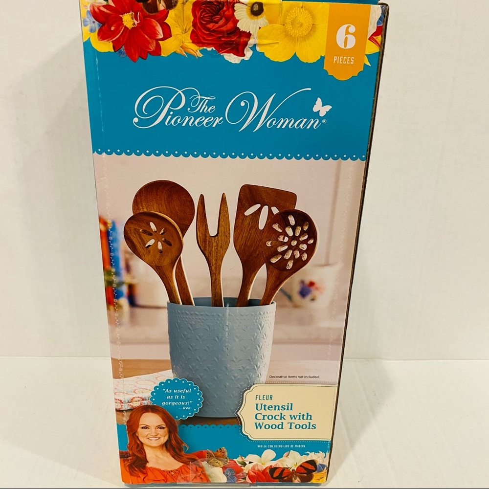 The Pioneer Woman Blue Utensil Crock